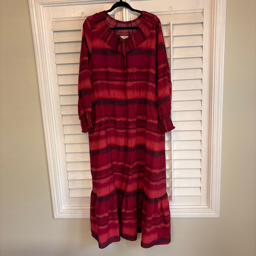 Terra & Sky Burgundy And Pink Maxi Dress Size 2X